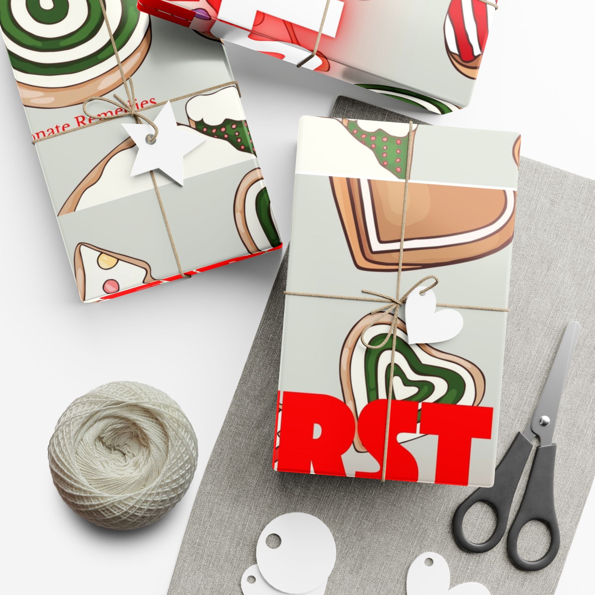Christmas Cookie Gift Wrap Paper — 'First Christmas' Holiday Wrapping Sheets