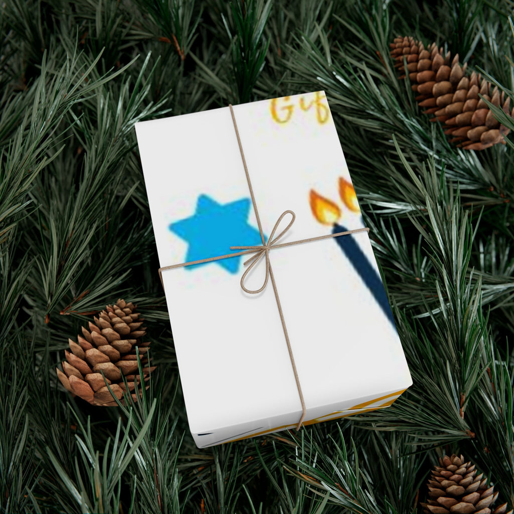 Hanukkah Gift Wrap Paper – Menorah & Star of David Holiday Wrapping Sheets
