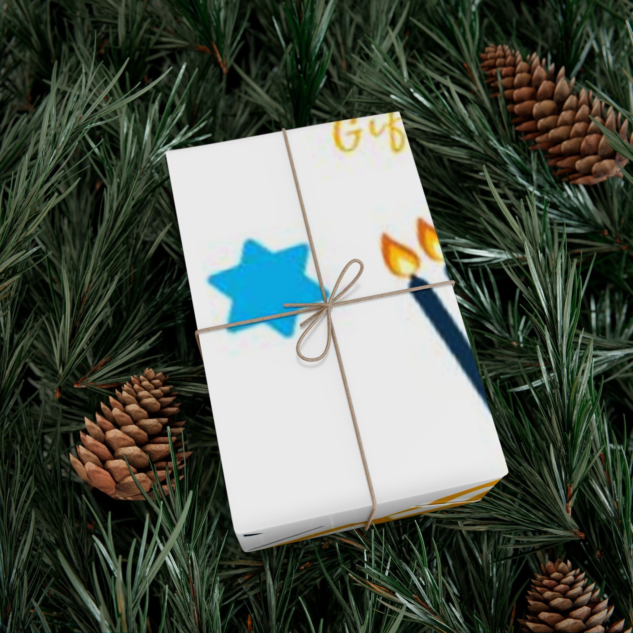 Hanukkah Gift Wrap Paper – Menorah & Star of David Holiday Wrapping Sheets