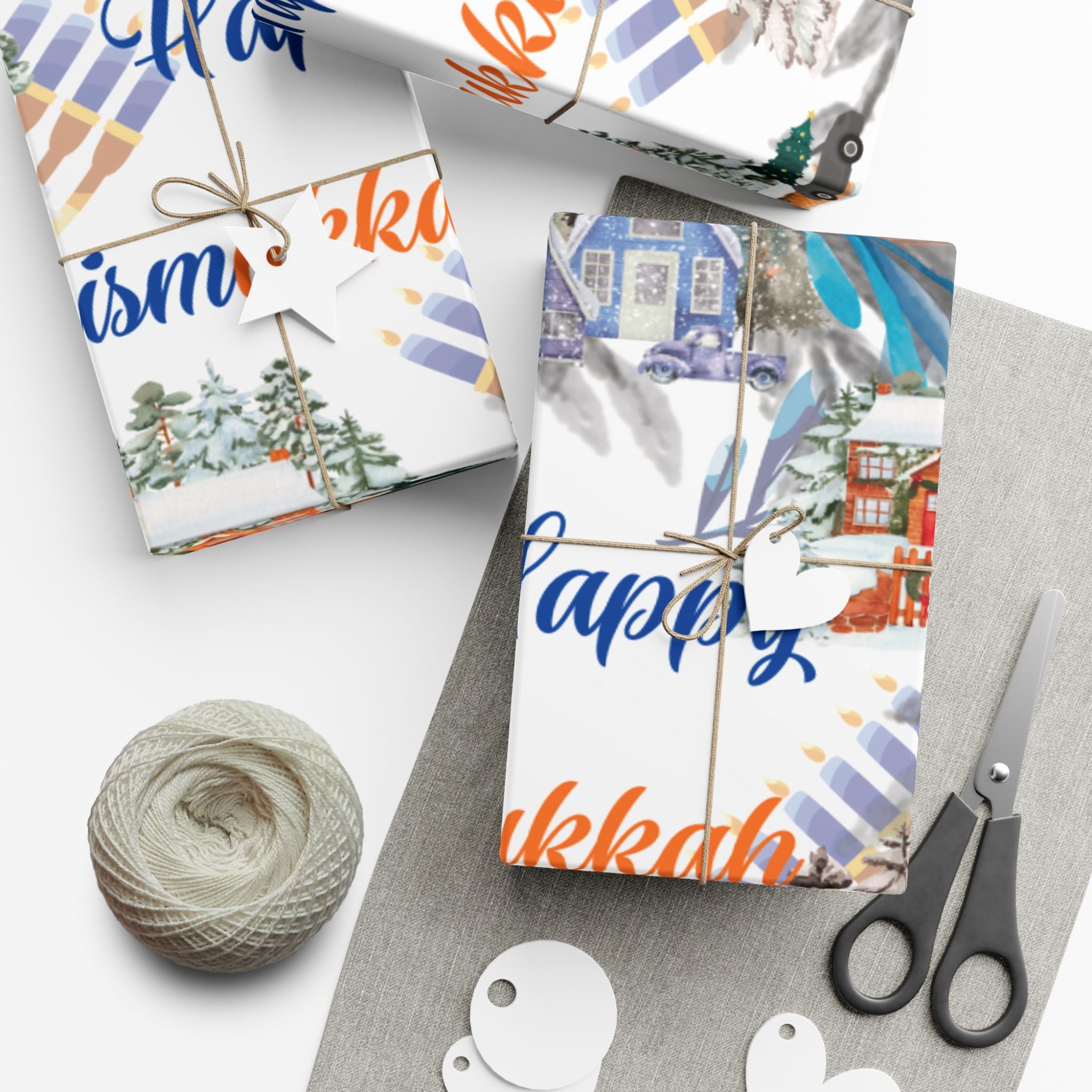 Happy Chrismukkah Gift Wrap Paper — Festive Chrismukkah Holiday Wrapping