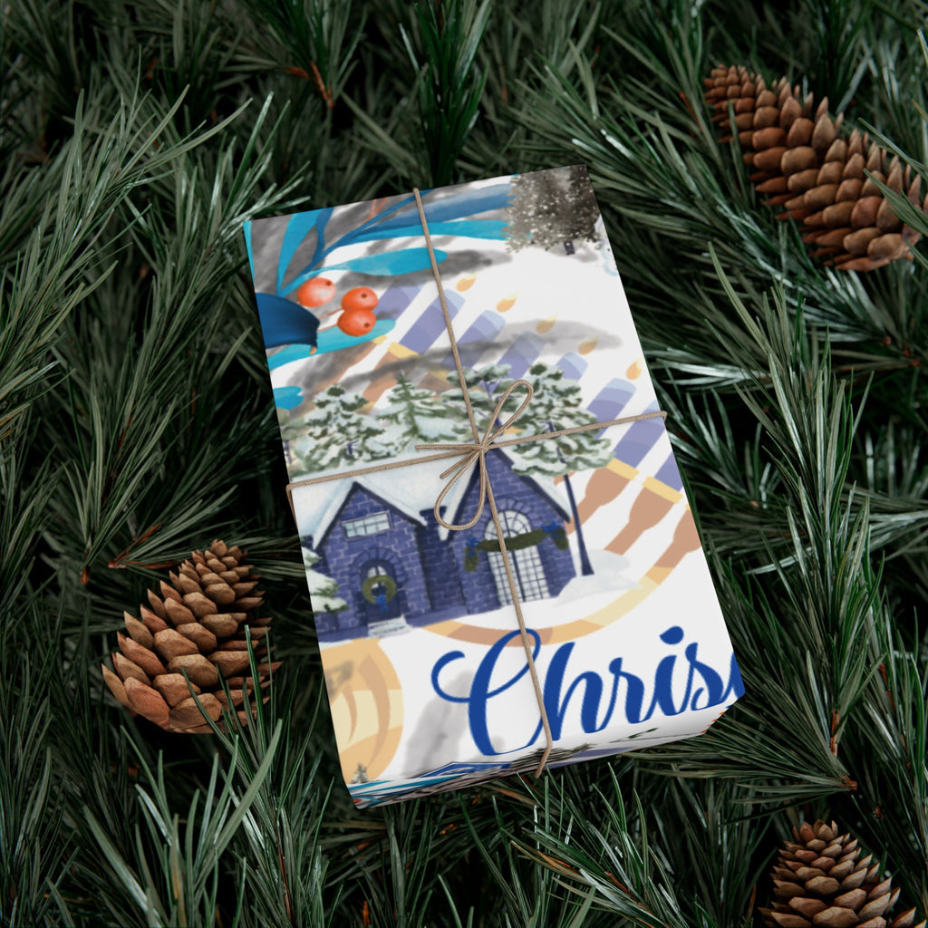 Happy Chrismukkah Gift Wrap Paper — Festive Chrismukkah Holiday Wrapping