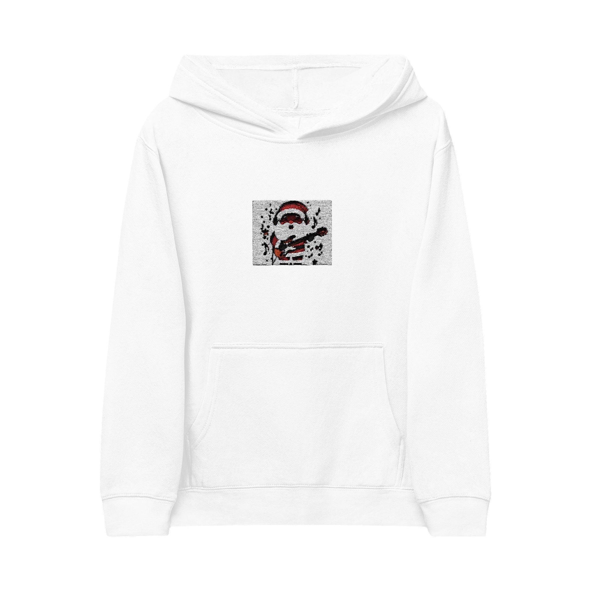 Kids Hoodie — Embroidered Santa Snowman Holiday Design