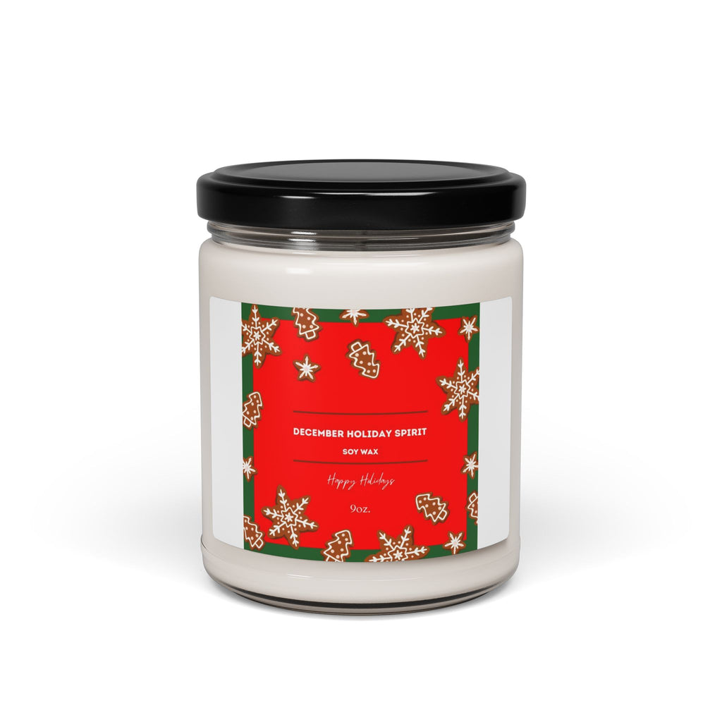 Holiday Spice Scented Soy Candle — 9oz "December Holiday Spirit" Jar