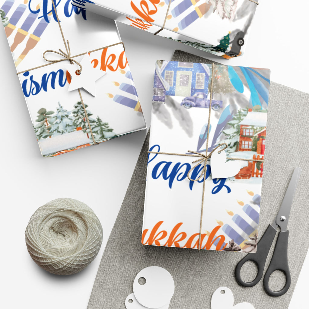 Happy Chrismukkah Gift Wrap Paper — Festive Chrismukkah Holiday Wrapping