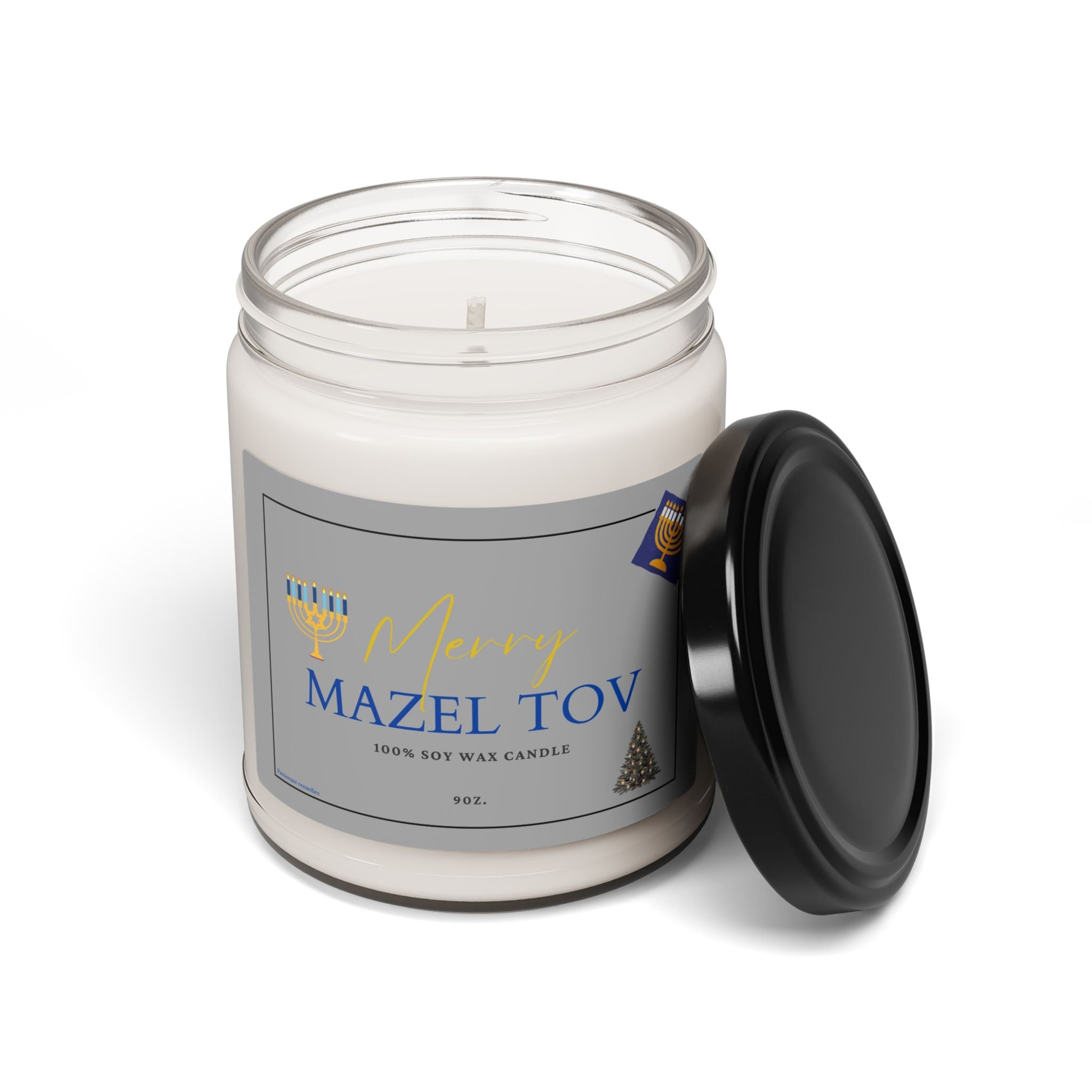 Mazel Tov Soy Candle — 9oz Scented Holiday Candle (Hanukkah/Christmas)