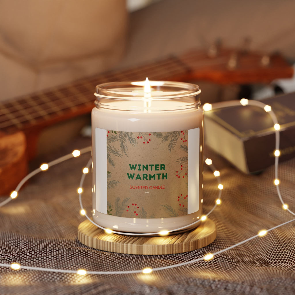 Winter Warmth Scented Soy Candle — 9oz Holiday Pine & Spice Jar