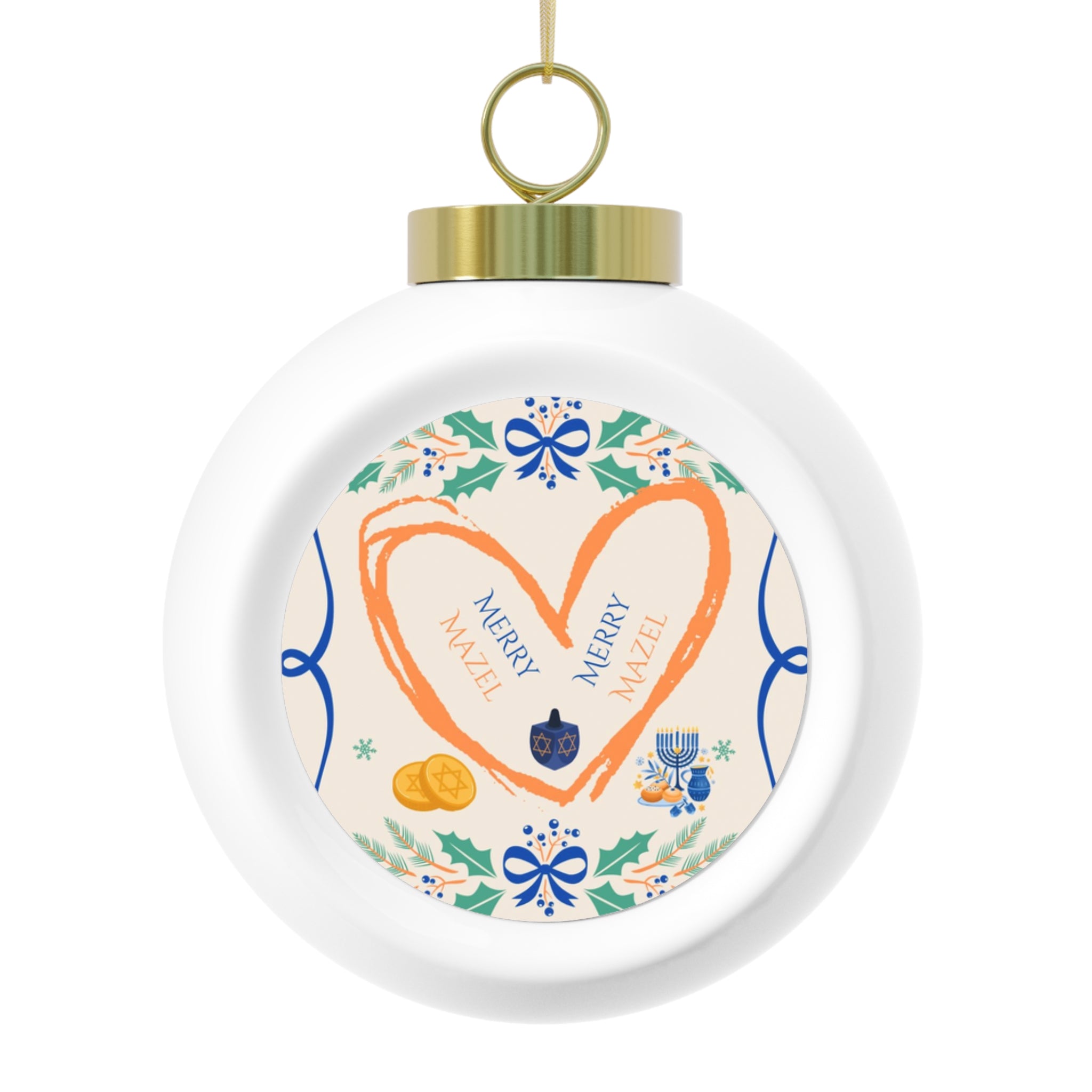 Christmas Heart Ornament — Festive Floral Holiday Ball