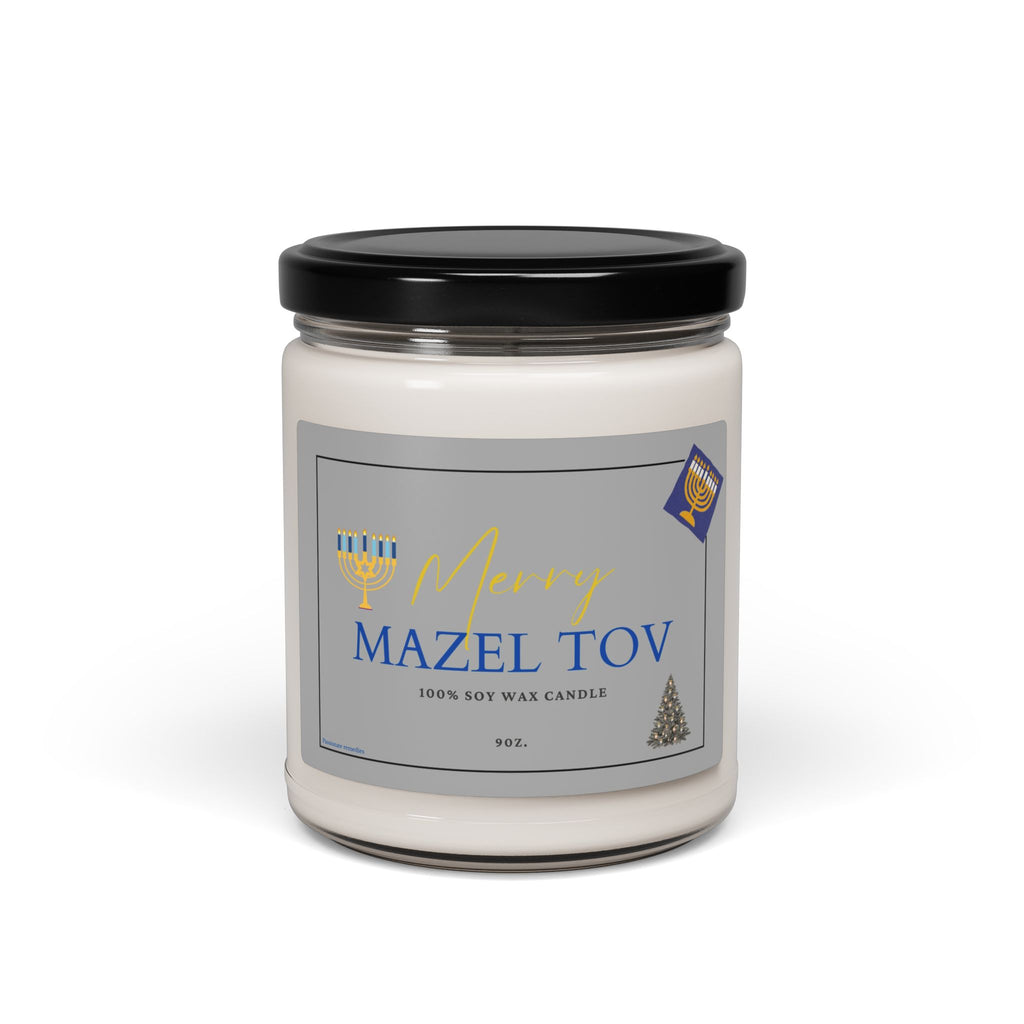 Mazel Tov Soy Candle — 9oz Scented Holiday Candle (Hanukkah/Christmas)