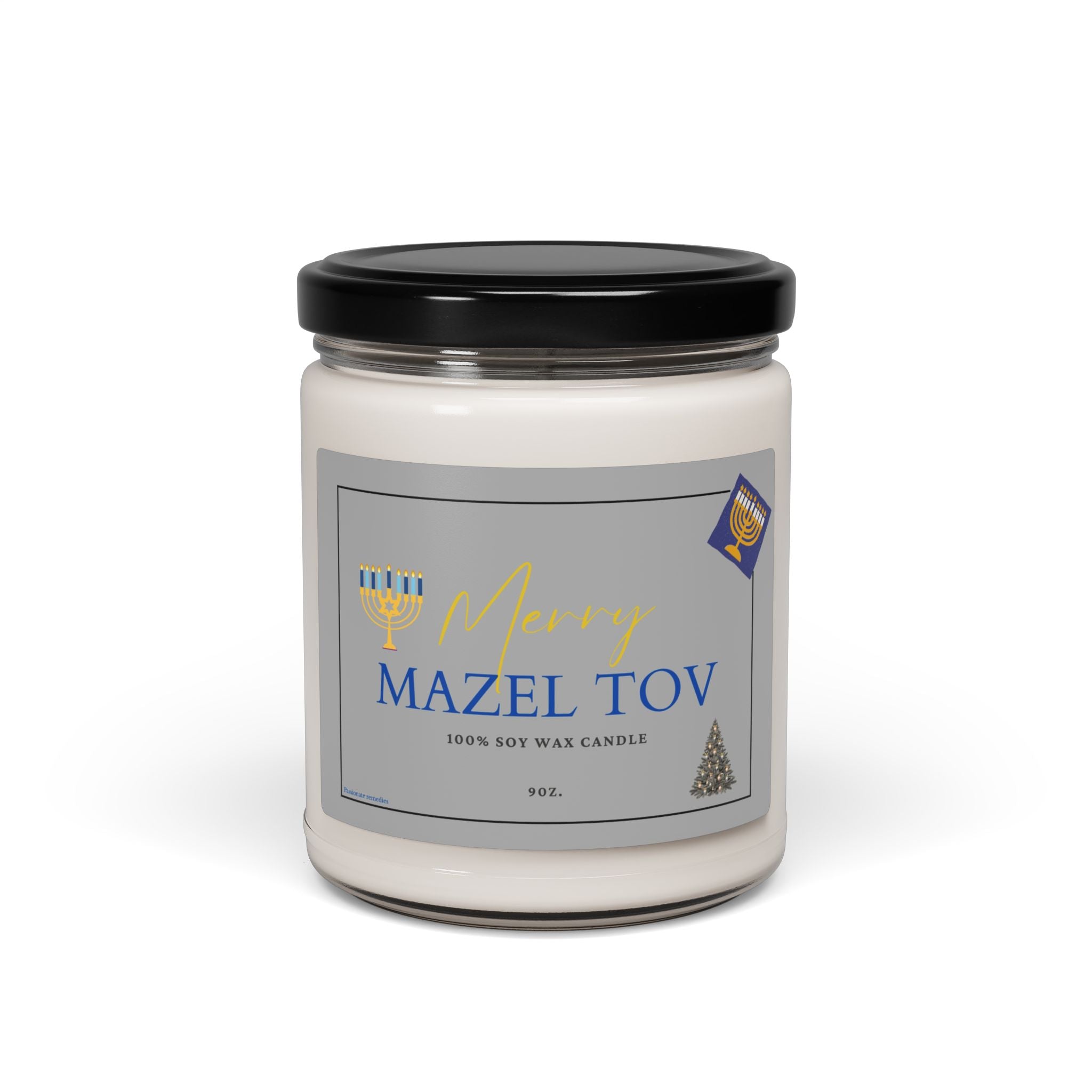 Mazel Tov Soy Candle — 9oz Scented Holiday Candle (Hanukkah/Christmas)