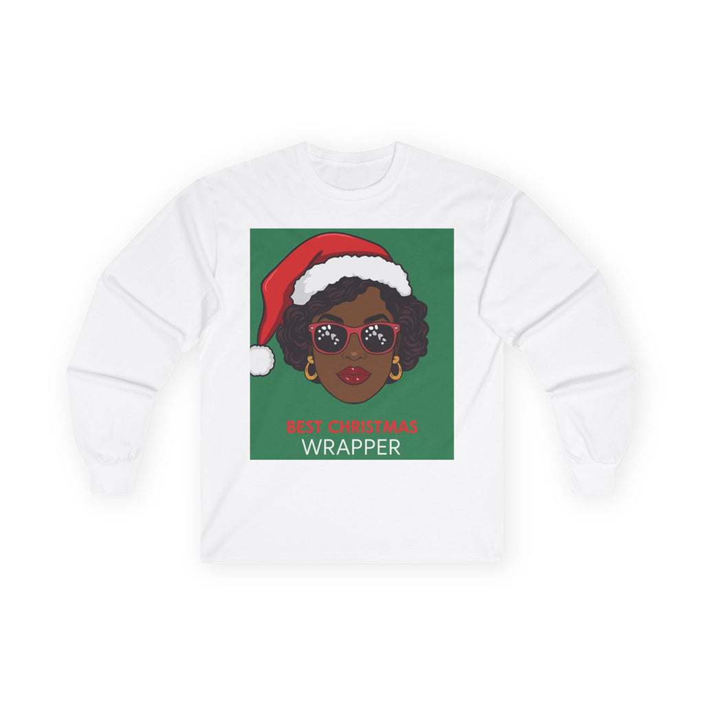 Christmas Long Sleeve Tee — "Best Christmas Wrapper" & Ho Ho Ho Graphic Holiday Shirt