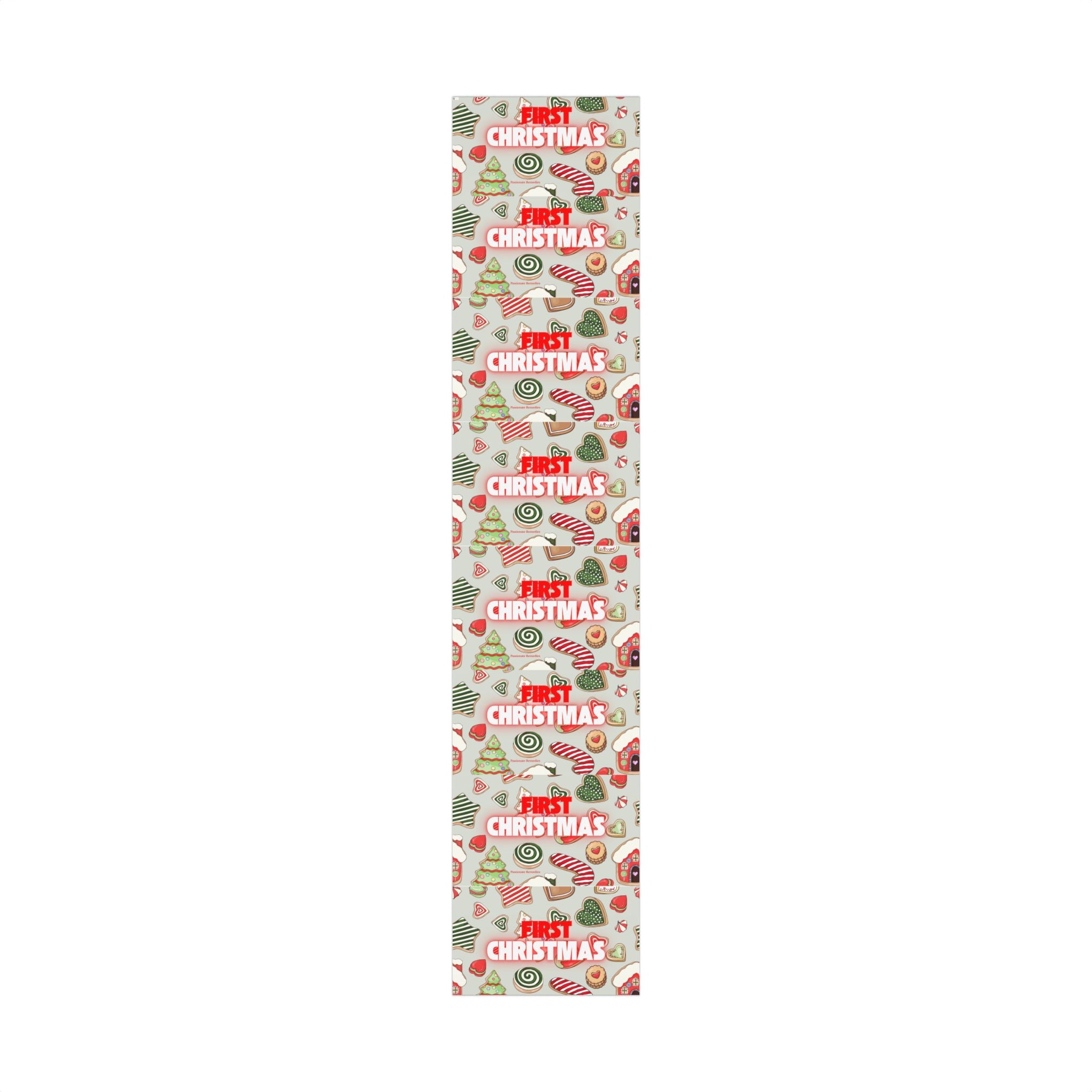 Christmas Cookie Gift Wrap Paper — 'First Christmas' Holiday Wrapping Sheets