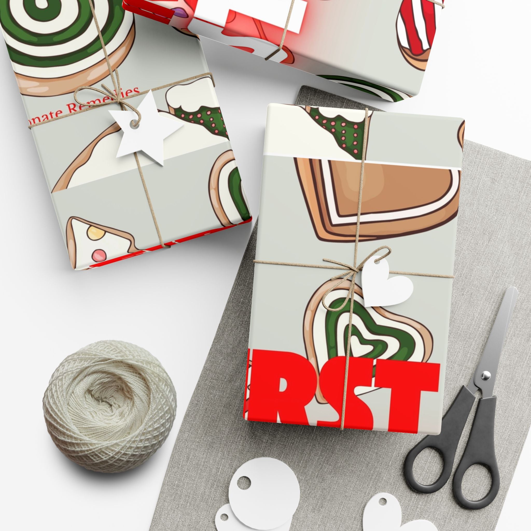Christmas Cookie Gift Wrap Paper — 'First Christmas' Holiday Wrapping Sheets