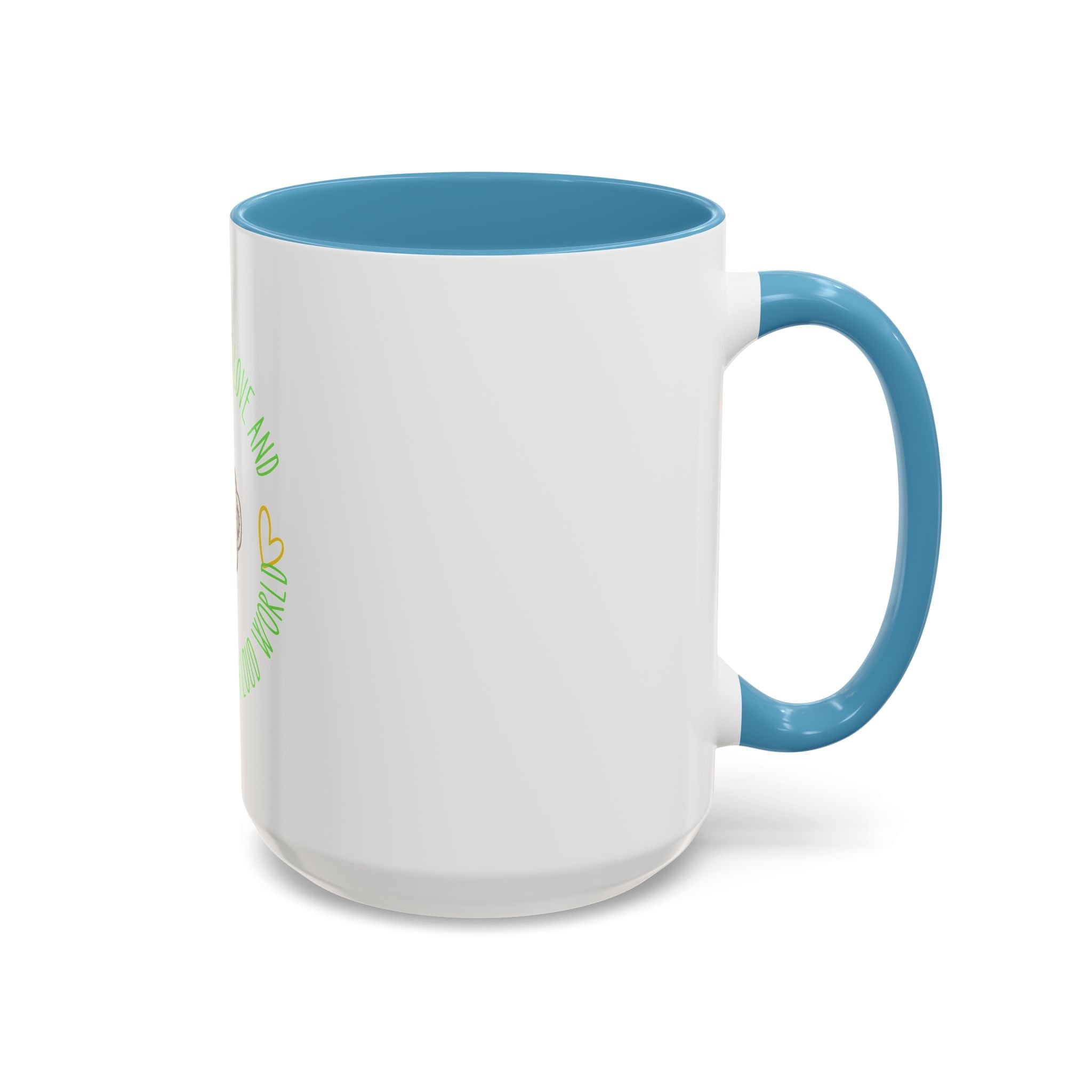 Coffee Mug — "All You Need Is Love and a Cup of Calm in a Loud World" Cute Cute Cat Coffee Cup, 15oz Accent Mug