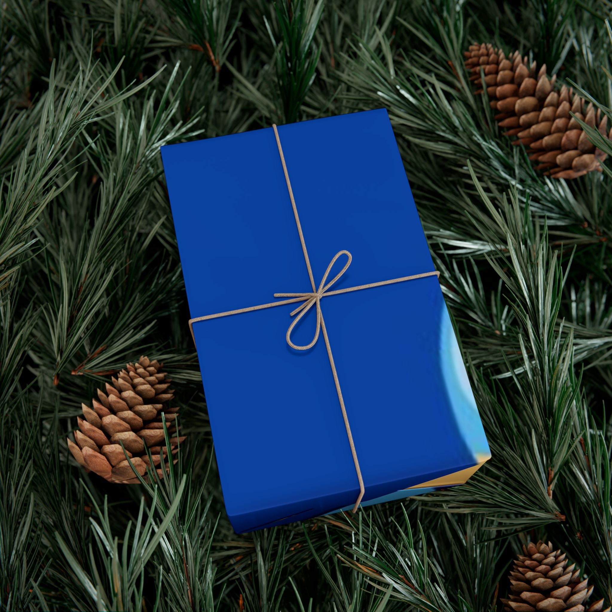 Hanukkah Dreidel Gift Wrap Paper – Blue Holiday Wrapping Sheets with “Happy Hanukkah” Design