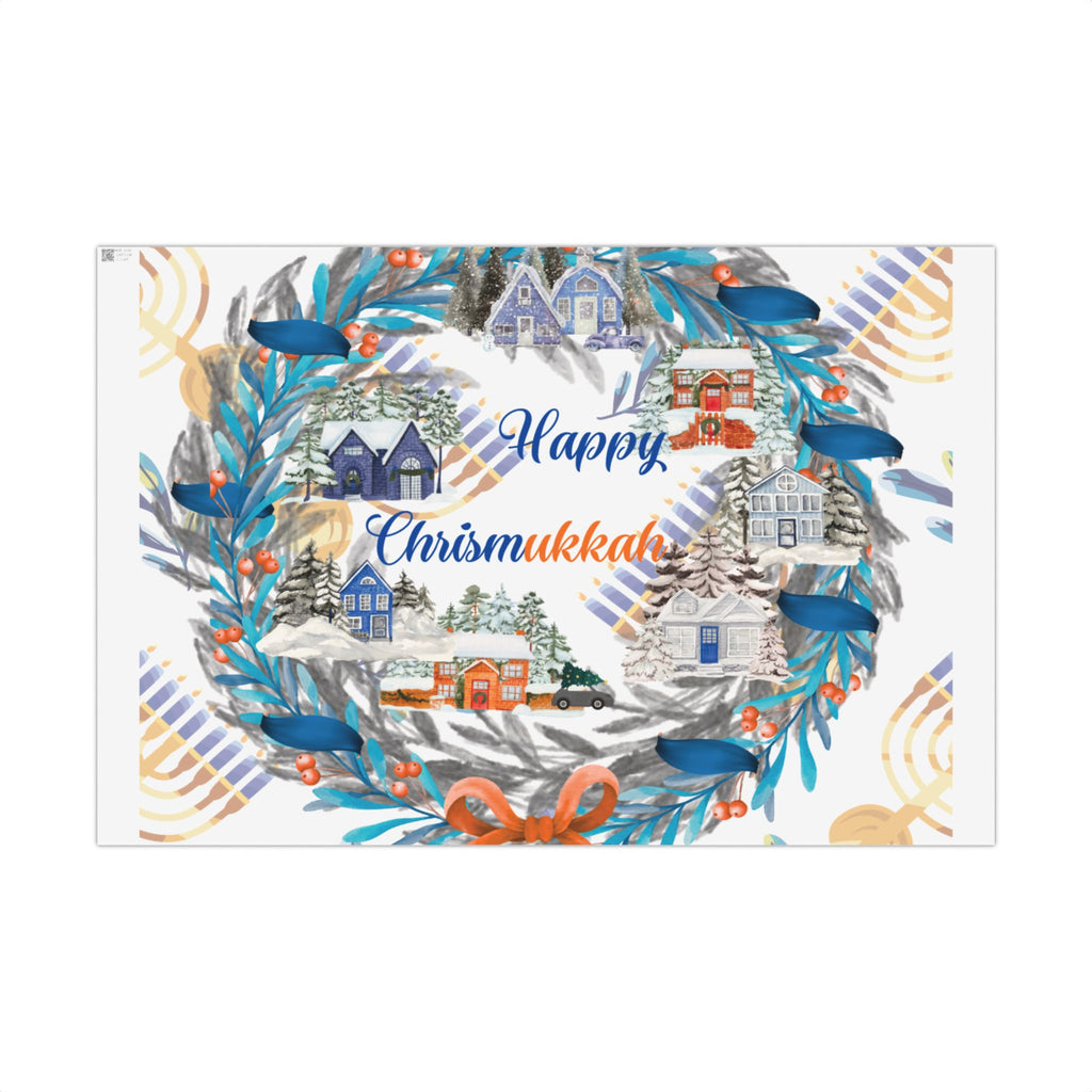 Happy Chrismukkah Gift Wrap Paper — Festive Chrismukkah Holiday Wrapping