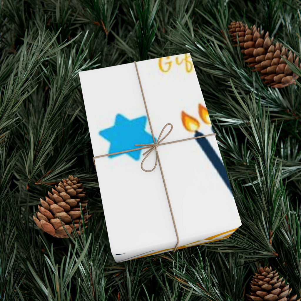 Hanukkah Gift Wrap Paper – Menorah & Star of David Holiday Wrapping Sheets