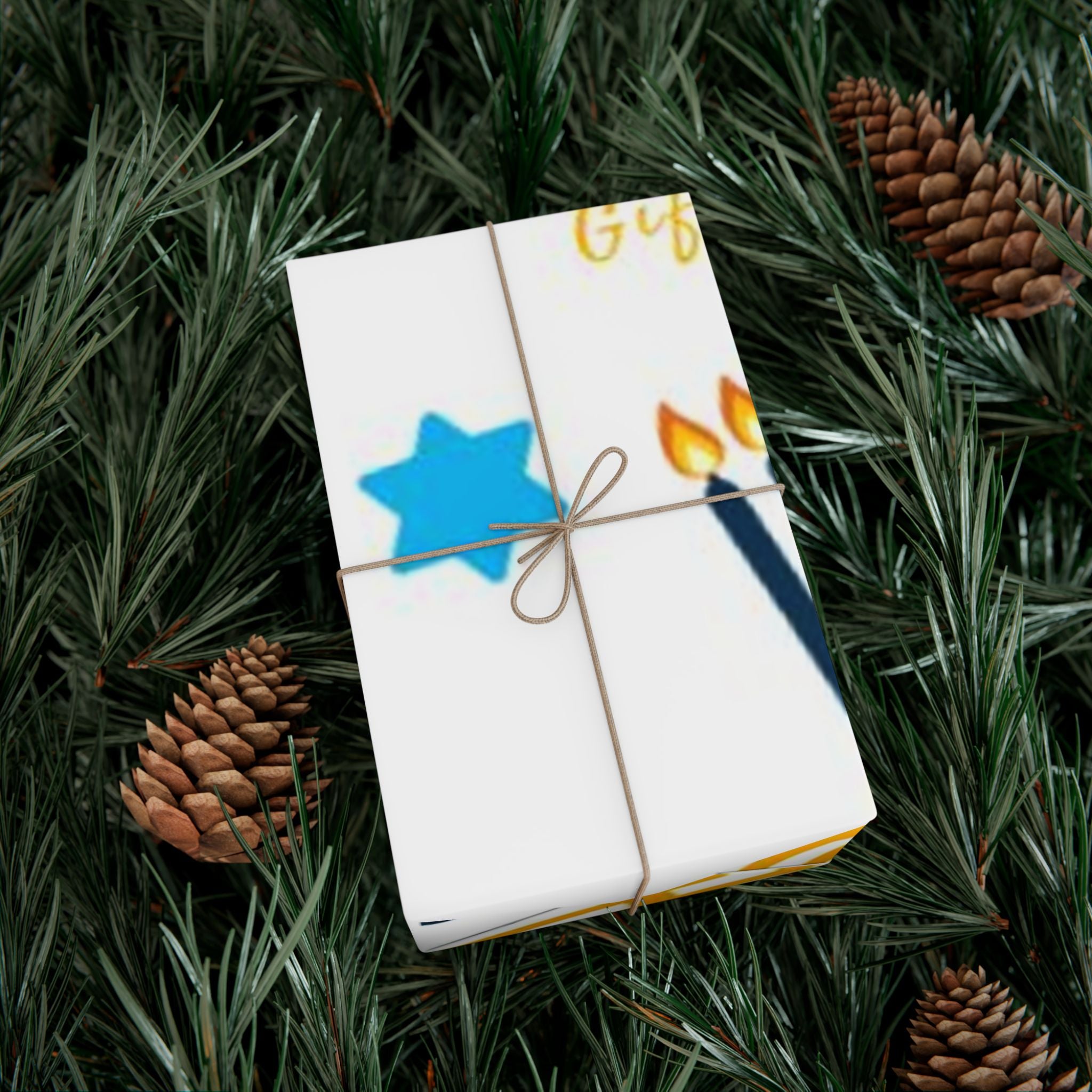 Hanukkah Gift Wrap Paper – Menorah & Star of David Holiday Wrapping Sheets