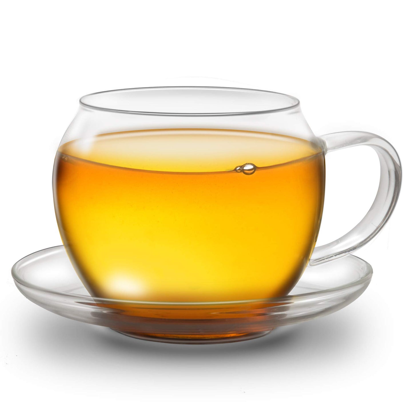 Creano Tea Glass with Infuser and Lid 400ml - Large Tea Cup - Microwave & Dishwasher Safe - Loose Leaf Tea Maker Gift Set