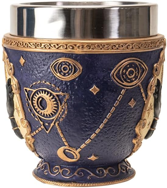 Pacific Giftware Tarot Tea Cup 8 floz Resin And Stainless Steel Mug with Mystical Symbols Ideal for Coffee Tea Drinks Gift for Tarot Spiritual And Halloween Decor