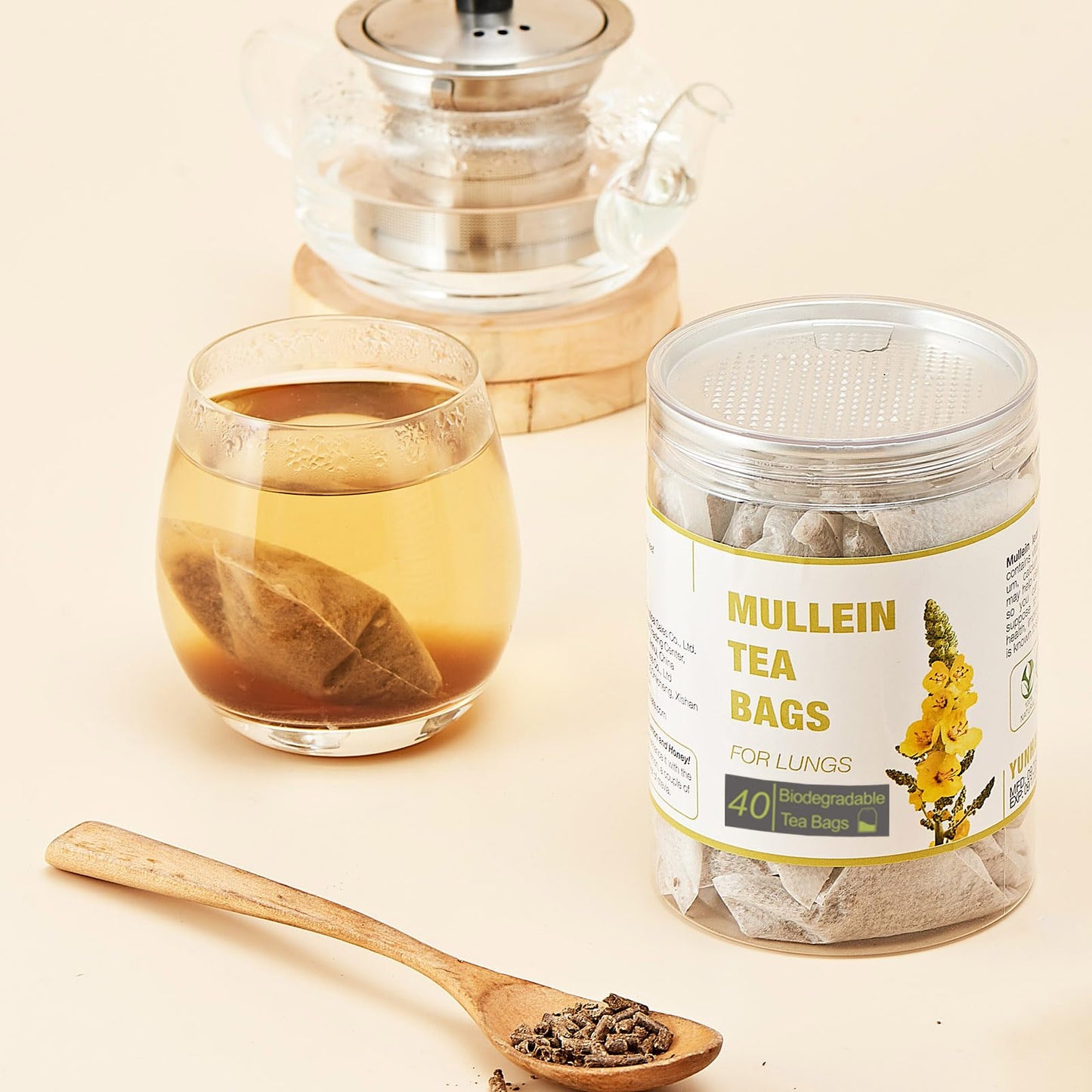 50 Ginger Turmeric Tea Bags – Premium Herbal Turmeric and Ginger Tea for Digestion and Immune Support, Caffeine-Free