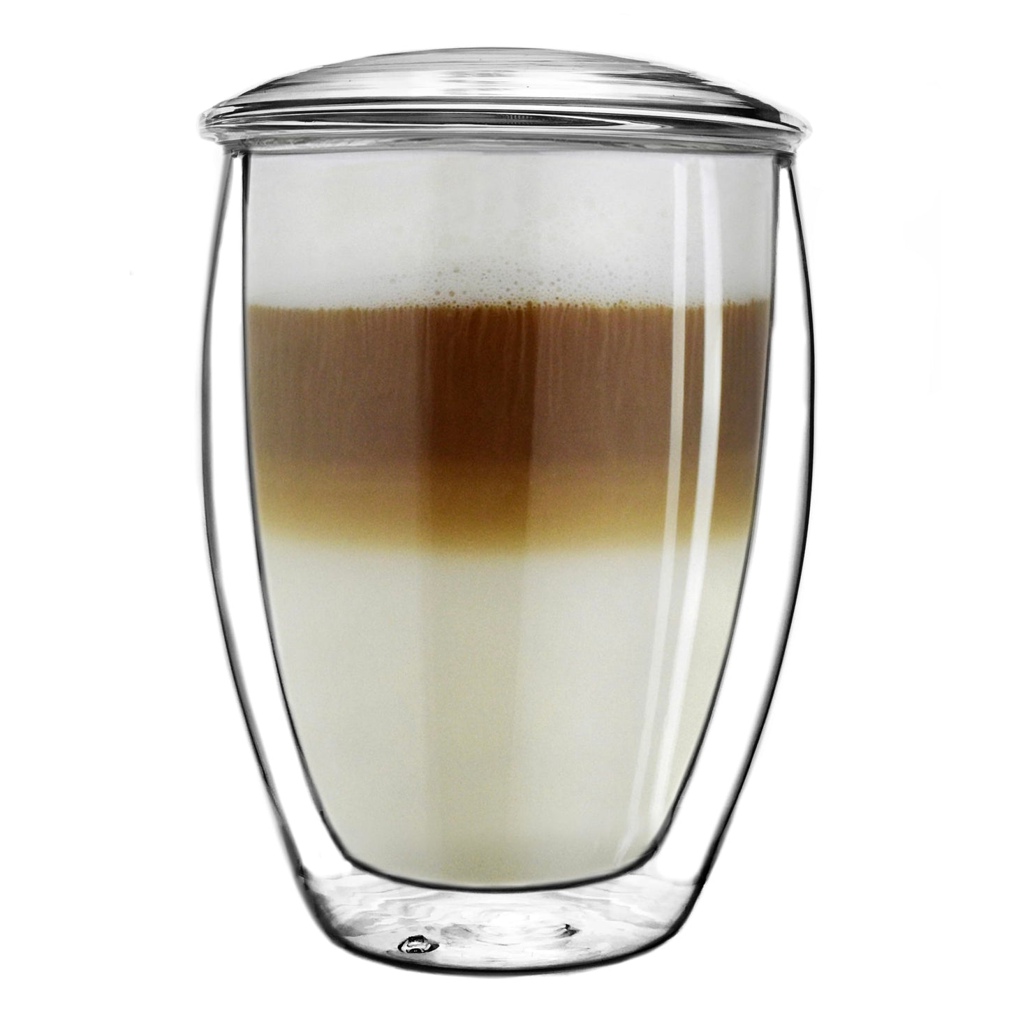 Creano Tea Glass with Infuser and Lid 400ml - Large Tea Cup - Microwave & Dishwasher Safe - Loose Leaf Tea Maker Gift Set