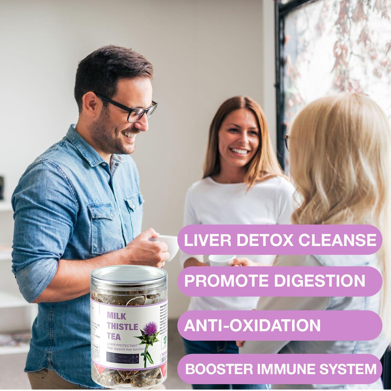 50 Ginger Turmeric Tea Bags – Premium Herbal Turmeric and Ginger Tea for Digestion and Immune Support, Caffeine-Free