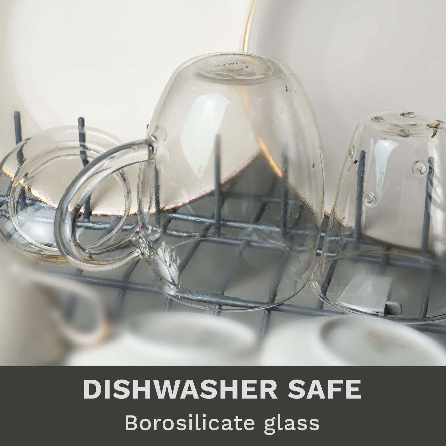 Creano Tea Glass with Infuser and Lid 400ml - Large Tea Cup - Microwave & Dishwasher Safe - Loose Leaf Tea Maker Gift Set