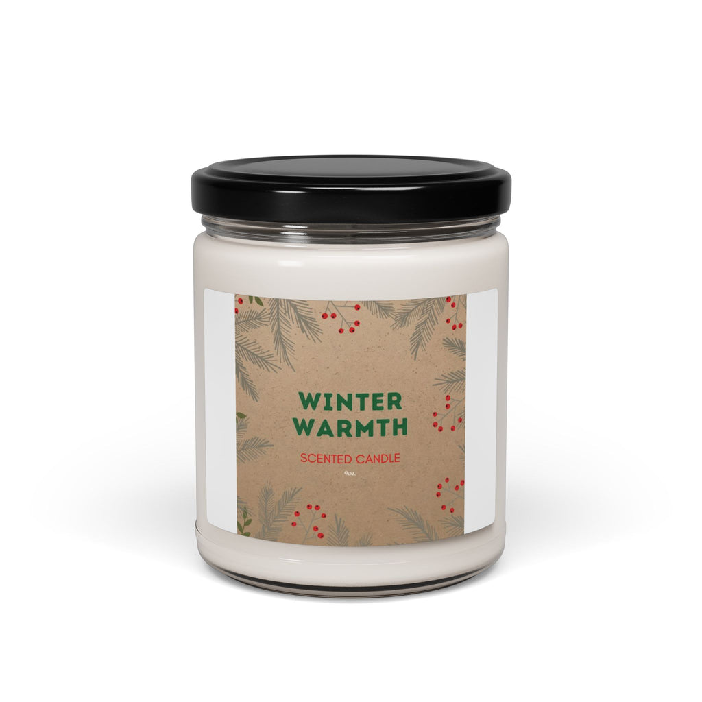 Winter Warmth Scented Soy Candle — 9oz Holiday Pine & Spice Jar