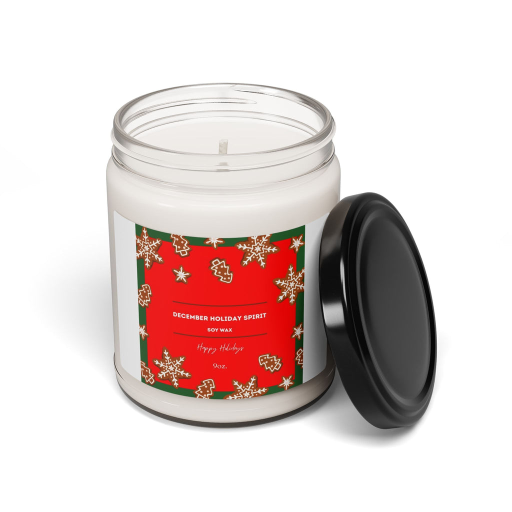 Holiday Spice Scented Soy Candle — 9oz "December Holiday Spirit" Jar