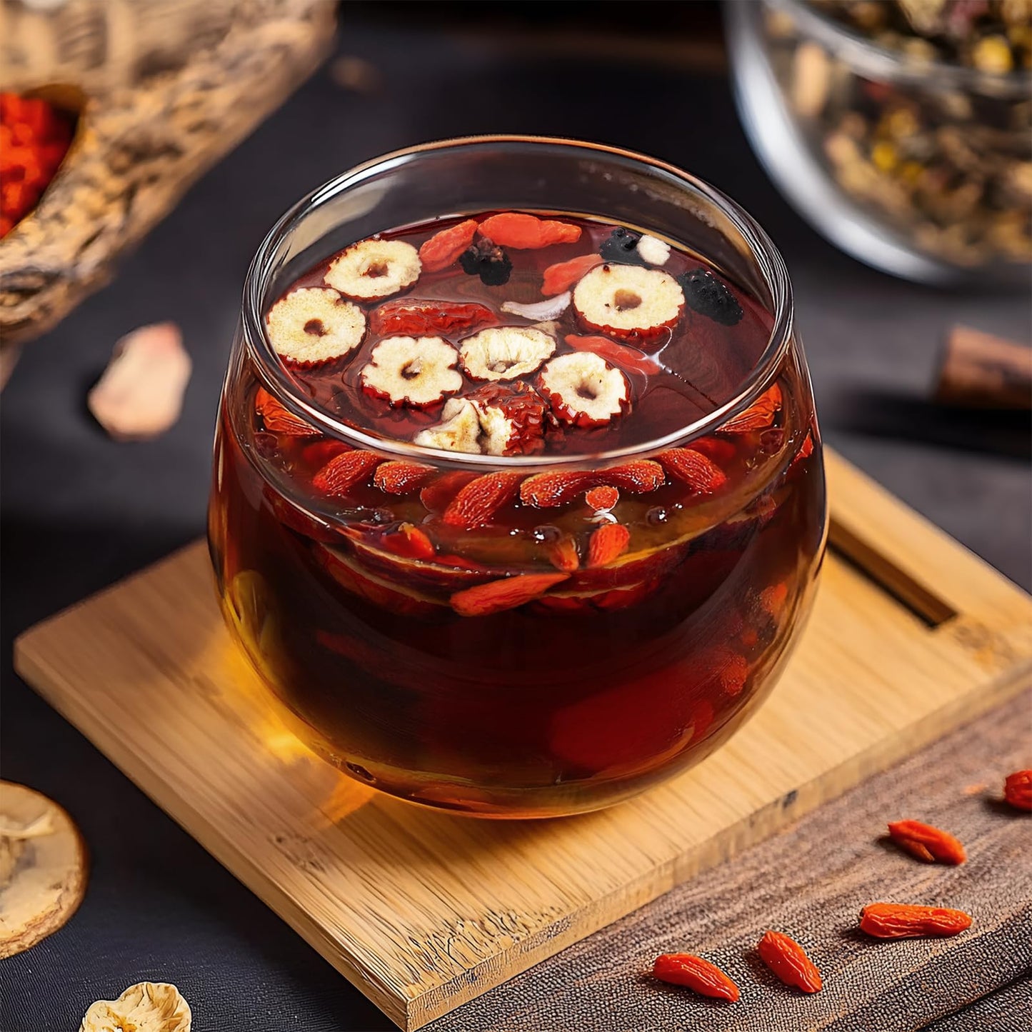 Ginseng Five Treasures Kidney Tea, Traditional Chinese Herbal TeaBags, Natural Organic Kidney Cleanse Detox Tea for Women & Men, 7 Precious Ingredients Formula(1 Pack/25 Bags)