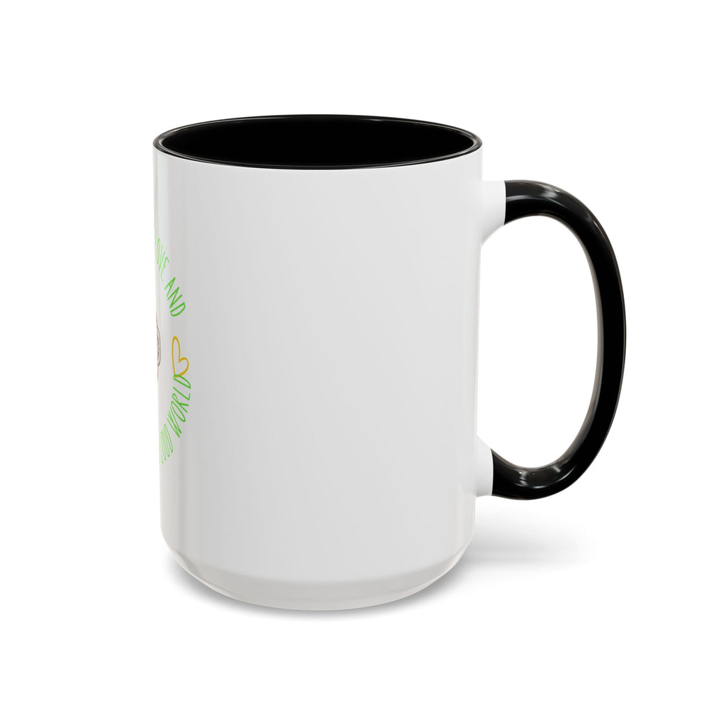 Coffee Mug — "All You Need Is Love and a Cup of Calm in a Loud World" Cute Cute Cat Coffee Cup, 15oz Accent Mug