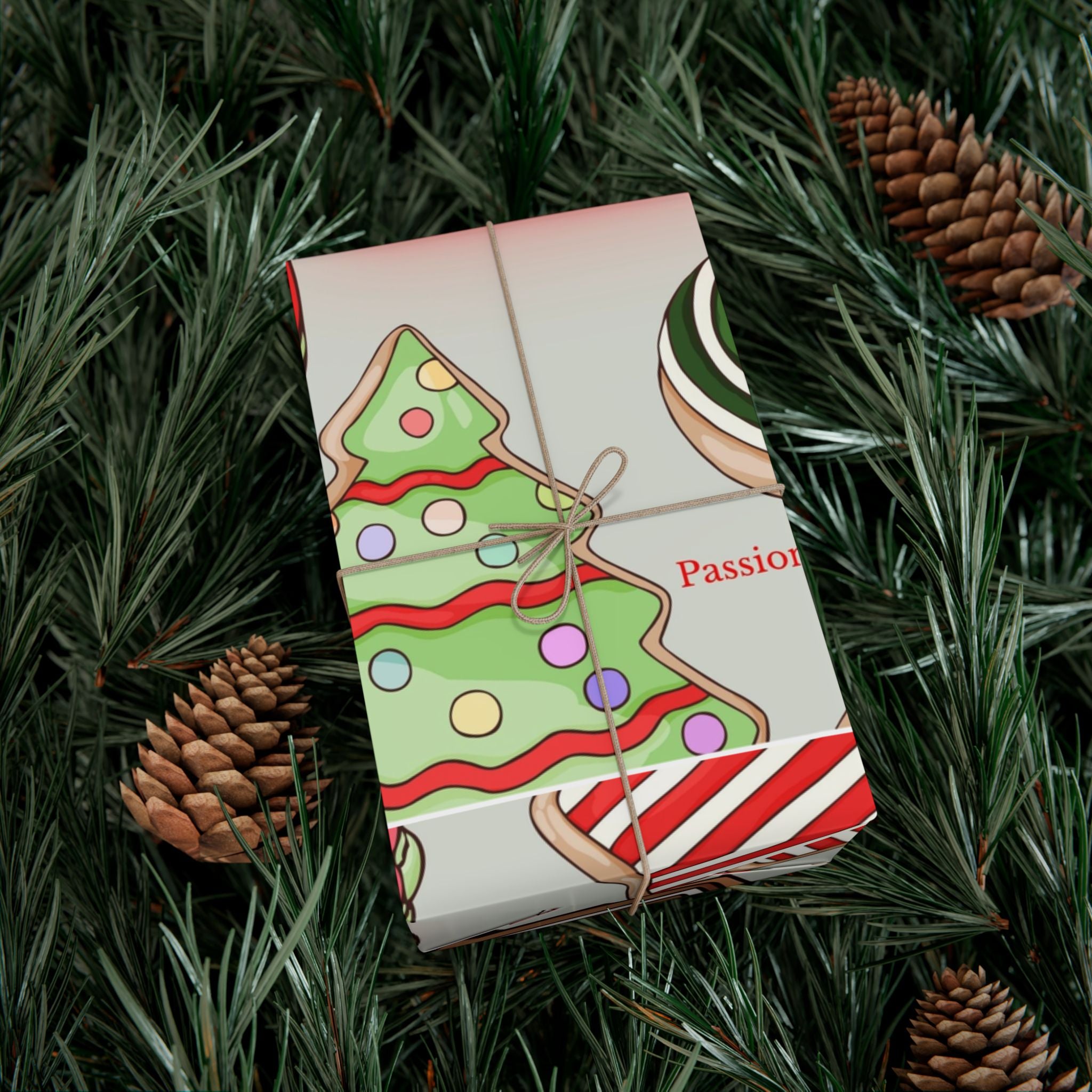 Christmas Cookie Gift Wrap Paper — 'First Christmas' Holiday Wrapping Sheets
